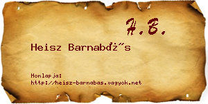 Heisz Barnabás névjegykártya